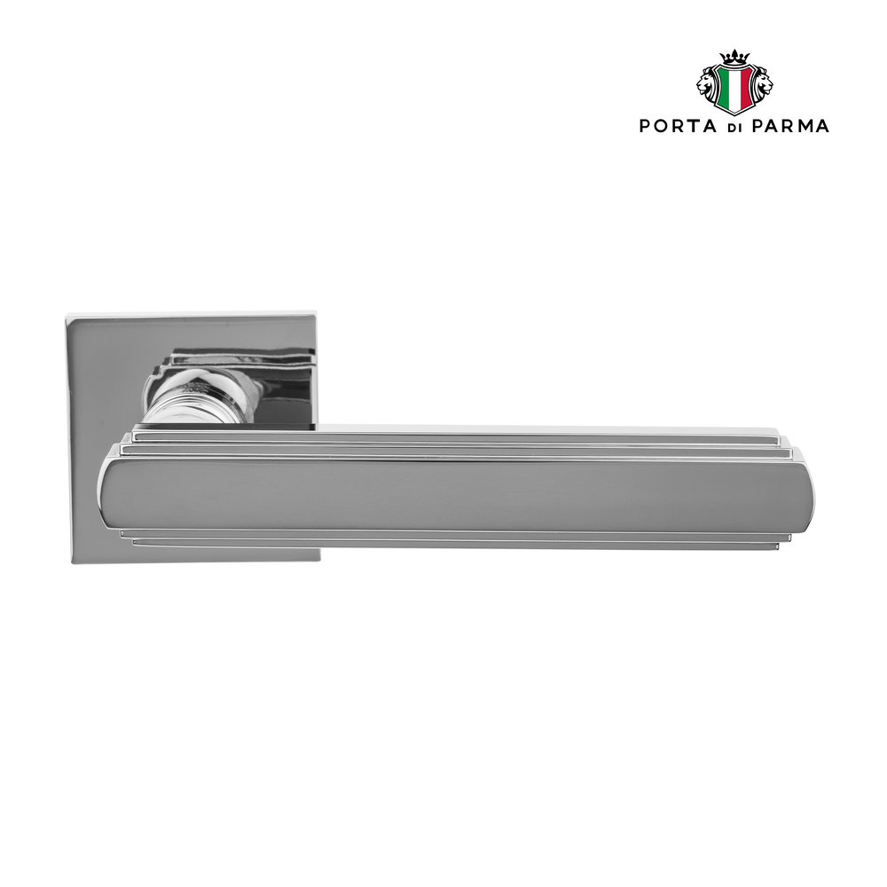 Дверная ручка на розетке PORTA DI PARMA GLAMOUR Матовый хром 217.01